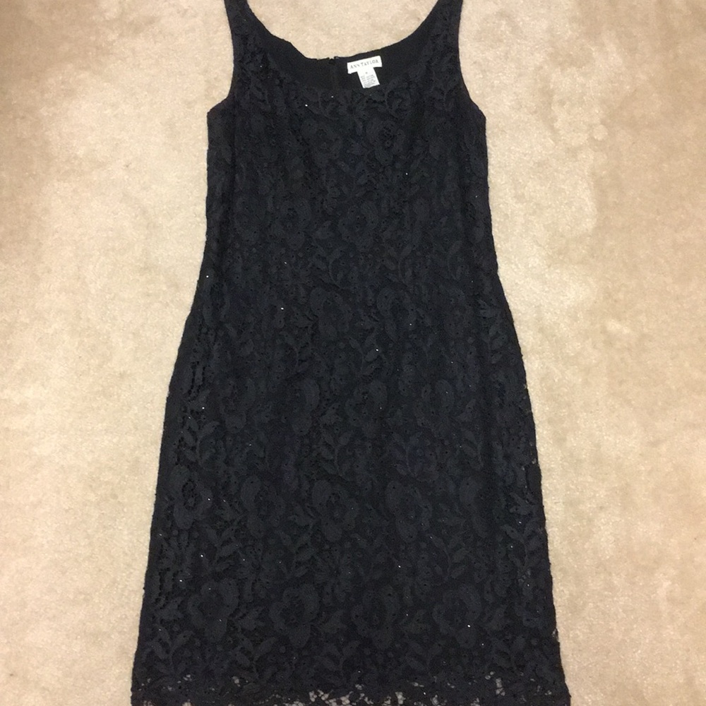 Ann Taylor black lace dress